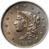 Image 2 : 1837 N-17 R4 Plain Hair Cord, Medium Letters, PCGS graded MS65 Brown