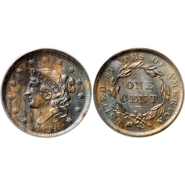 1838 N-3 R1 PCGS graded MS63 Brown