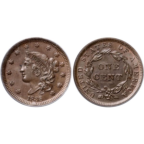 1838 N-4 R2 PCGS graded MS66 Brown