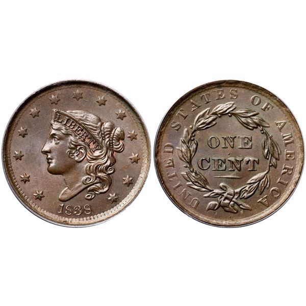 1838 N-5 R1 PCGS graded MS65 Brown