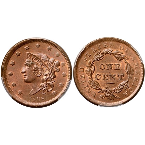 1838 N-6 R1 PCGS graded MS65 Red & Brown