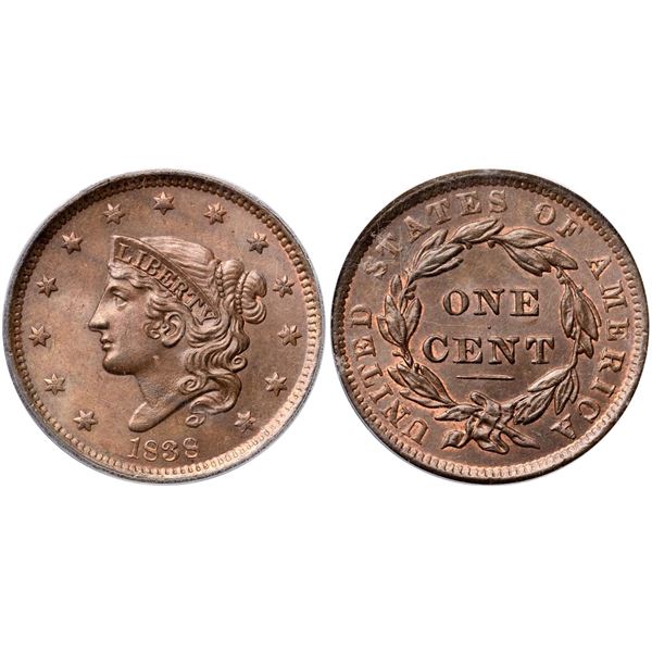 1838 N-8 R1 PCGS graded MS64 Brown