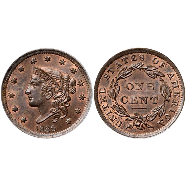 1838 N-10 R1 PCGS graded MS65 Red & Brown