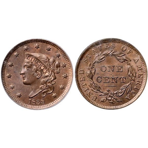 1838 N-10 R1 PCGS graded MS65 Brown