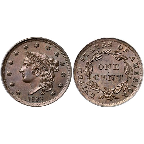 1838 N-14 R4 PCGS graded MS64 Brown