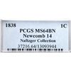 Image 4 : 1838 N-14 R4 PCGS graded MS64 Brown
