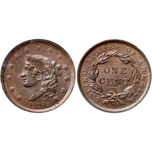 1838 N-16 R5- PCGS graded MS64 Brown