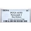 Image 4 : 1839/6 N-1 R3+ Overdate 9 over 6, PCGS graded AU53