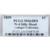Image 4 : 1839 N-4 R1 Silly Head, PCGS graded MS64 Brown