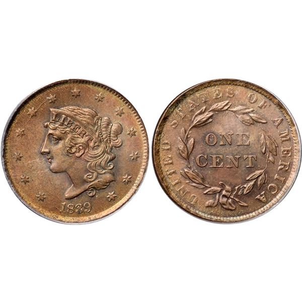 1839 N-7 R2 Booby Head, PCGS graded MS64 Brown