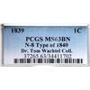 Image 4 : 1839 N-8 R1 Head of 1840, PCGS graded MS63 Brown