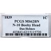 Image 4 : 1839 N-10 R3 Booby Head, PCGS graded MS62 Brown
