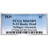 Image 4 : 1839 N-11 R1 Booby Head, PCGS graded MS65 Brown