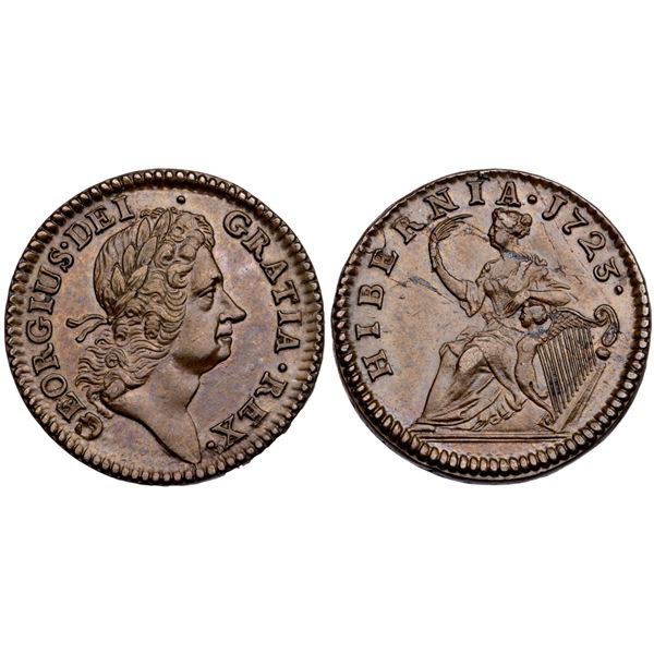 1723 Martin 4.68-Gb.9 R-4 Wood's Hibernia Halfpenny MS62BN