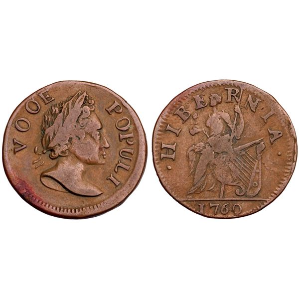1760 Nelson-3 VOOE POPULI  Hibernia-Voce Populi Halfpenny VF20