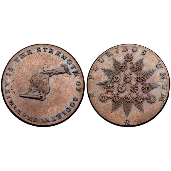 (c1792-94) Breen-1155 Plain Edge Kentucky Token AU55