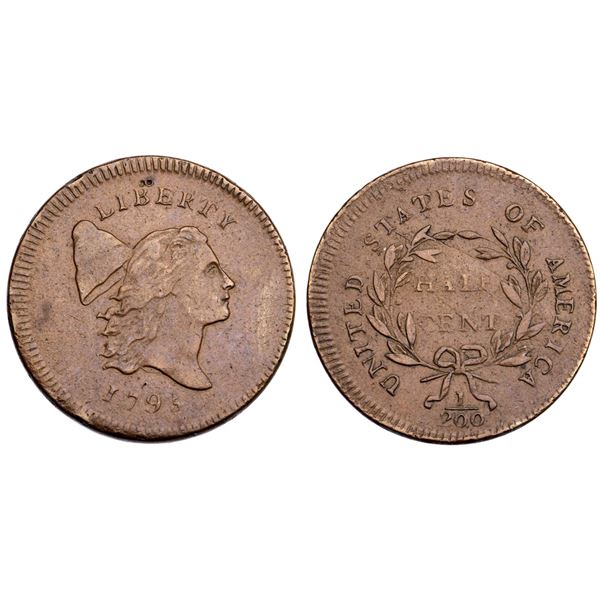 1795 C-5b R-4 No Pole Thick Planchet VF35