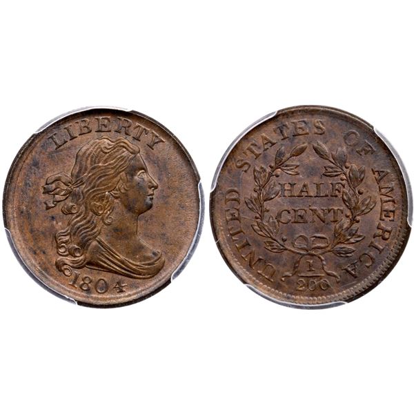 1804 C-13 R-1 Plain 4 Stemless PCGS MS64BN