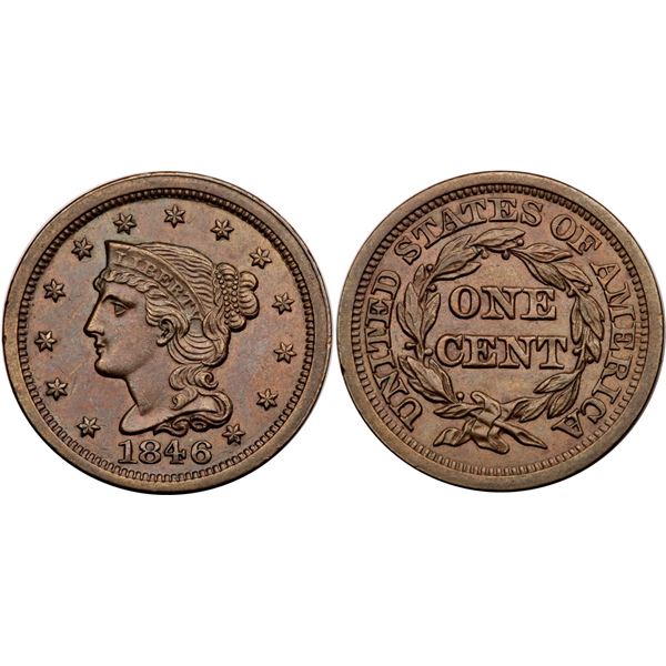 1846 N-19 R-3+ Small Date AU58