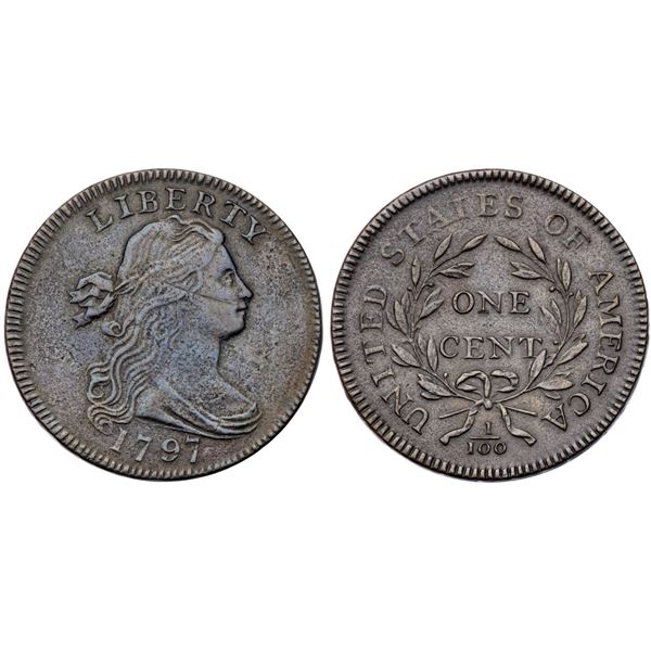 1797 S-120b R-2 Reverse of 1796, Gripped Edge VF20+