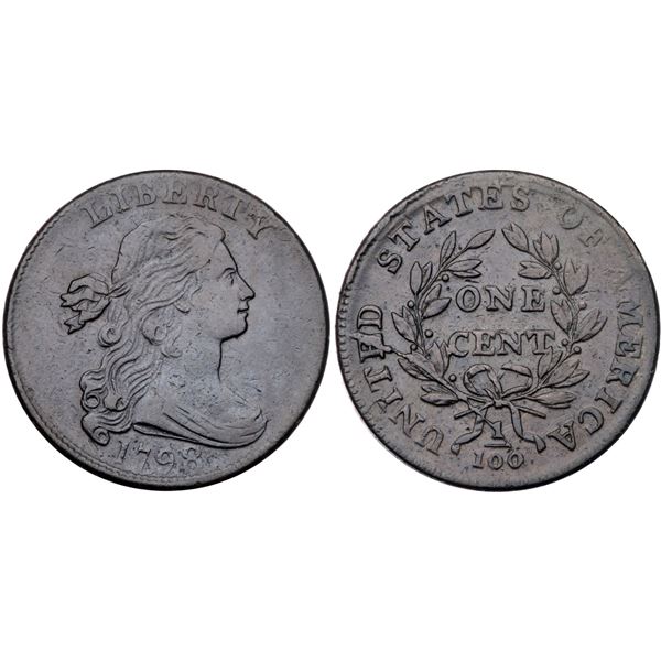 1798 S-166 R1 Large 8, Style II Hair VF25