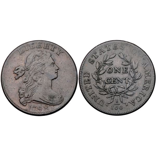 1798 S-167 R1 Large 8, Style II Hair VF25