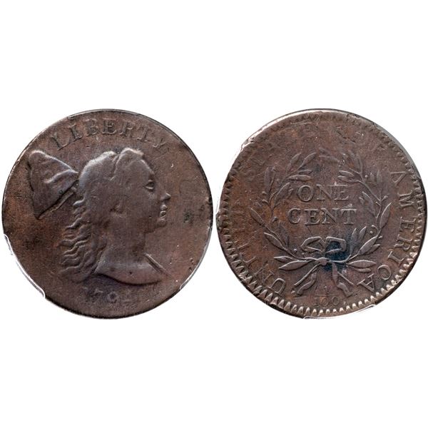 1794 S-19a R-5 Head and Edge of 1793 PCGS F Details (Rim Damage)