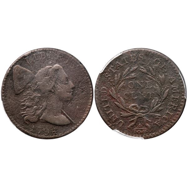 1794 S-34 R-5+ PCGS F Detail (Corrosion Removed)