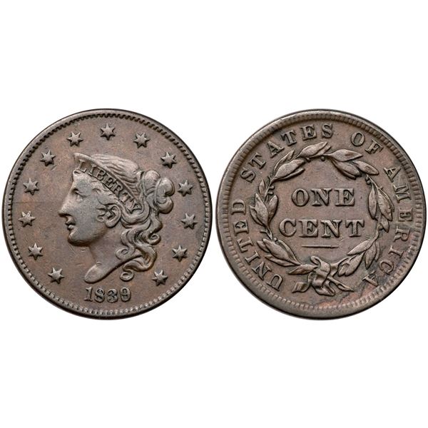 1839/6 N-1 R-3 Head of 1836 VF25