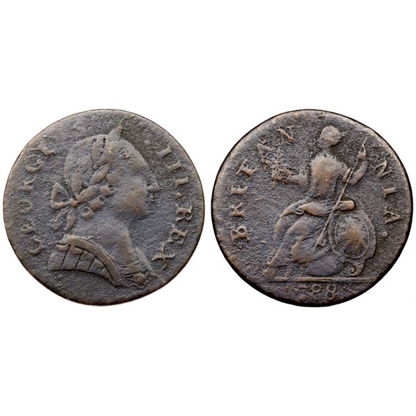 1788 Vlack 23-88A R-2 Machin's MIlls Halfpenny F12