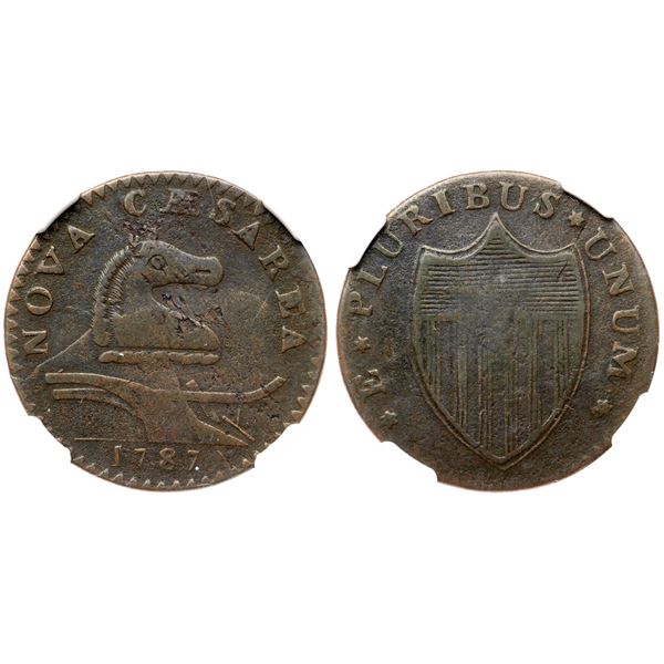 1787 Maris 31-L R-3 No Sprig Above Plow New Jersey NGC VF20