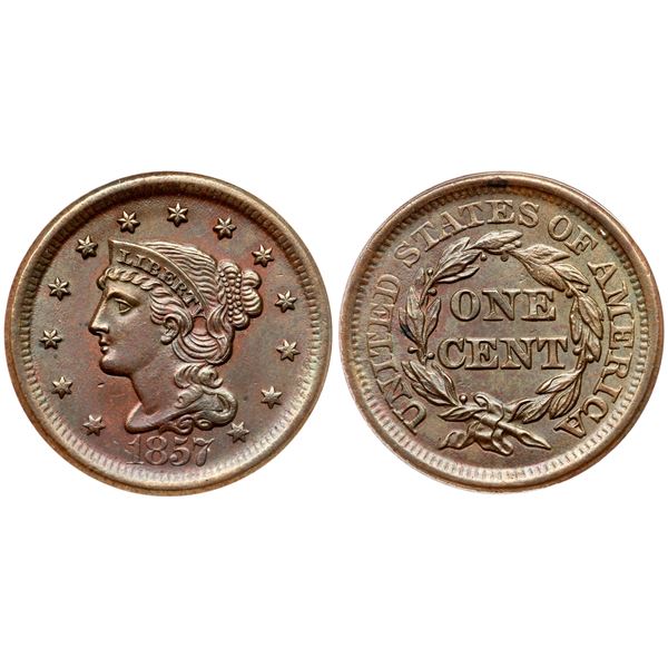 1857 N-1 R-1 Large Date ANACS MS62BN