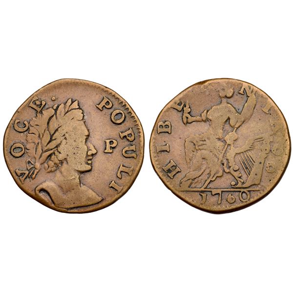 1760 Nelson-12 R-2 Voce Populi Halfpenny VF25