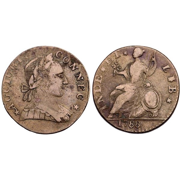 1788 Miller 2-D R-1 MBR Connecticut VF30