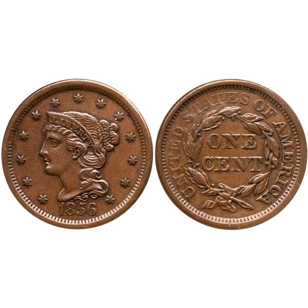 1856 N-2 R-1 Slanted 5 ANACS AU50