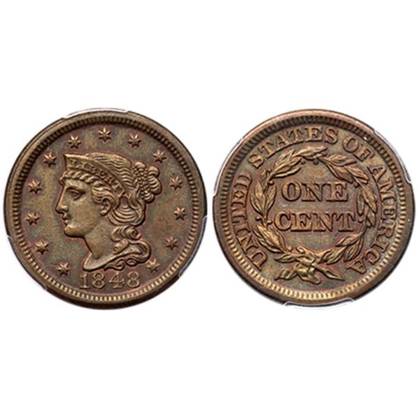 1848 N-9 R-1 PCGS AU58