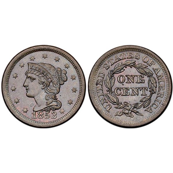 1853 N-10 R-1 Repunched Date MS62