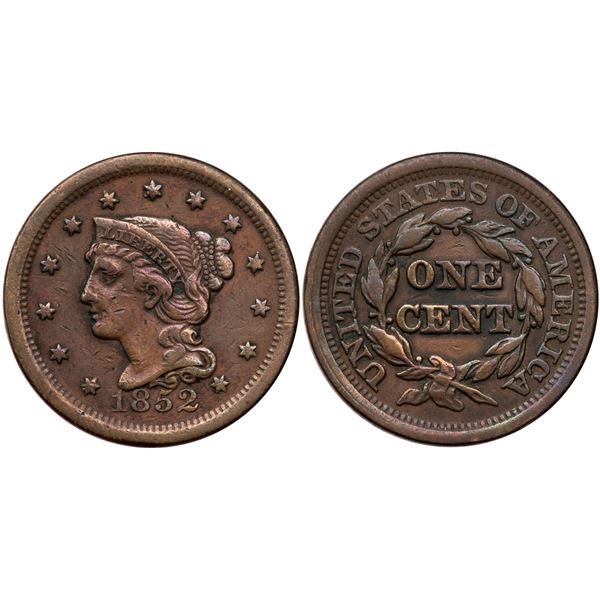 1852 Braided Hair Cent VG10