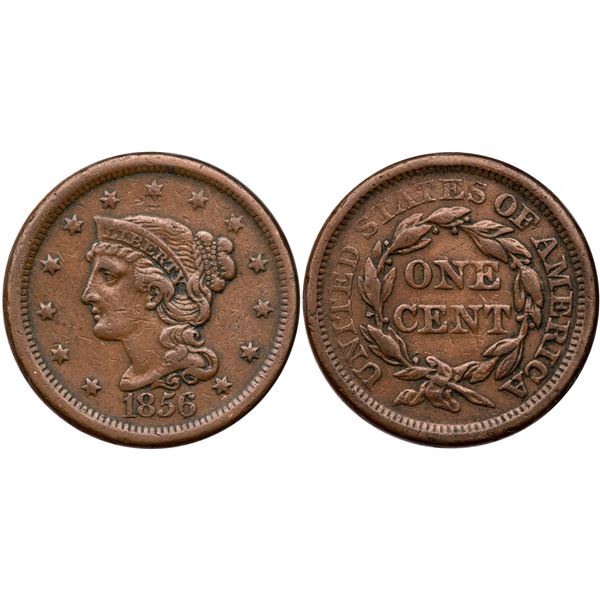 1856 Braided Hair Cent F15