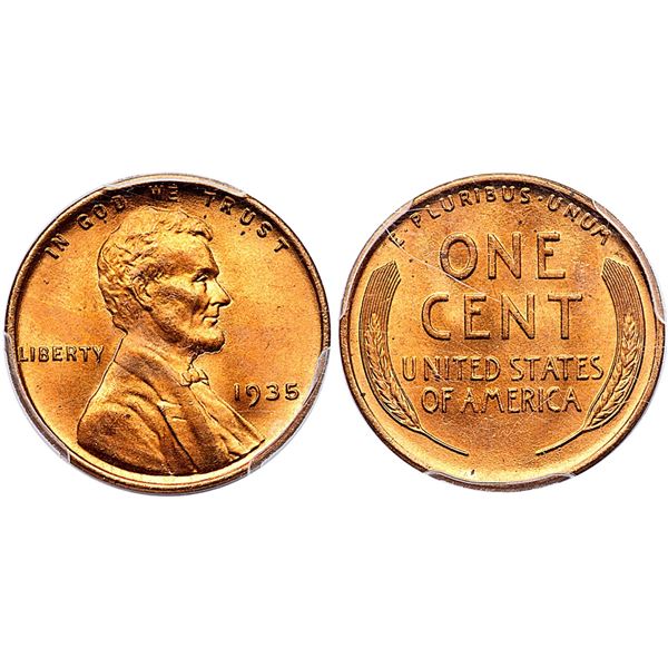 1935 Lincoln Wheat Cent PCGS MS65RD