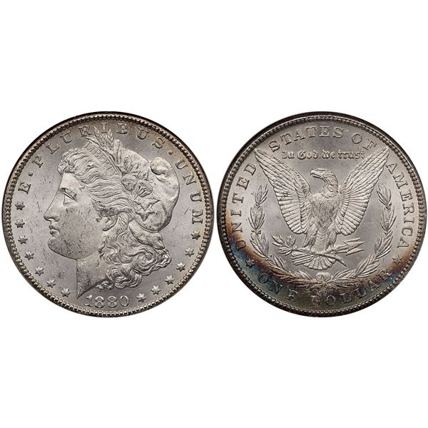 1880 8/7 CC VAM-6 TOP-100 Morgan Silver Dollar NGC MS63