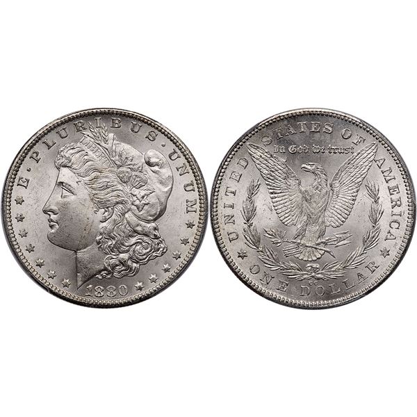 1880-CC 8 over Low 7 Morgan Silver Dollar PCGS MS64 CAC