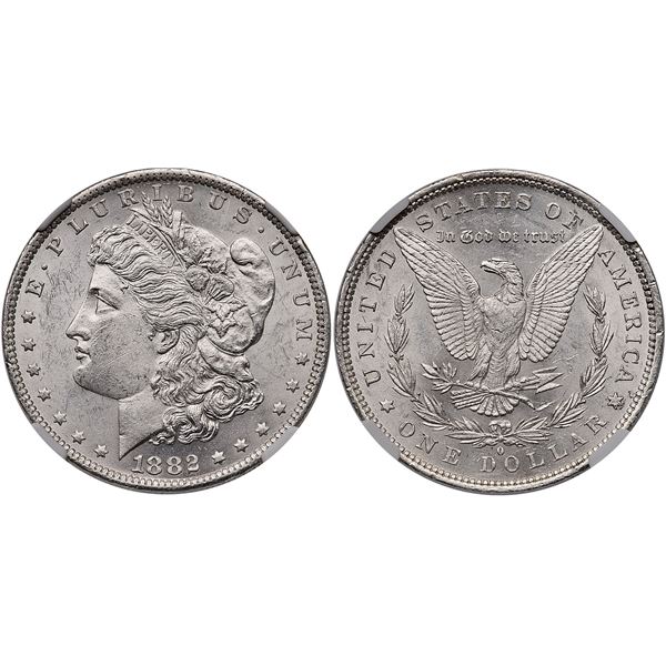 1882 O/S VAM-4 TOP-100 Recessed S Morgan Silver Dollar NGC MS61