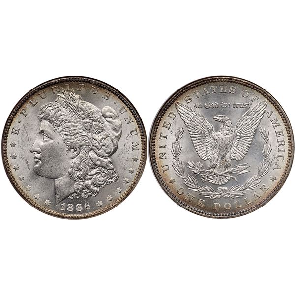 1886 VAM-1c HOT-50 Morgan Silver Dollar ANACS MS64