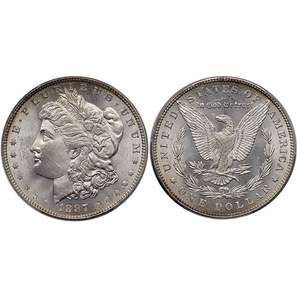 1887/6 Morgan Silver Dollar PCGS MS63