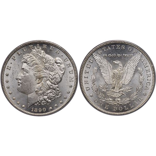 1890-CC Tail Bar Morgan Silver Dollar PCGS MS63