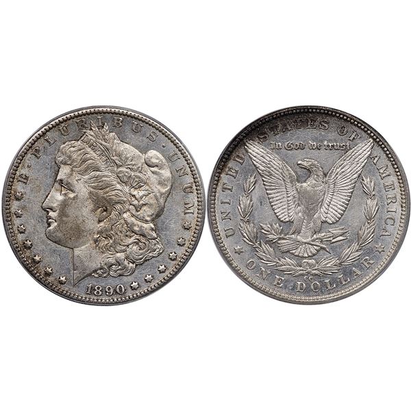 1890-CC Morgan Silver Dollar ICG AU55
