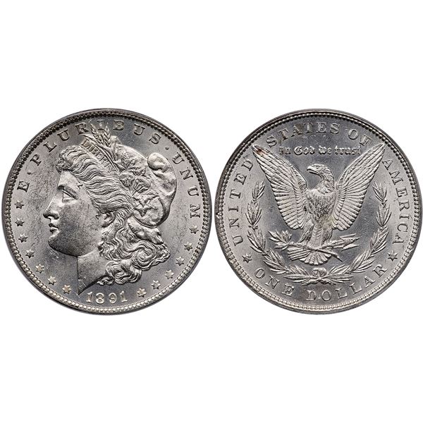 1891 Morgan Silver Dollar ICG MS63