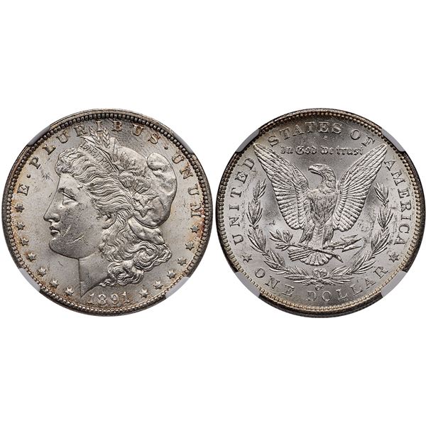 1891-CC Morgan Silver Dollar NGC MS62