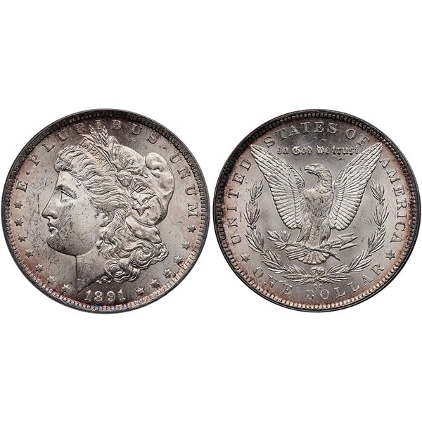 1891-CC VAM-3 TOP-100 Spitting Eagle Morgan Silver Dollar ANACS MS62